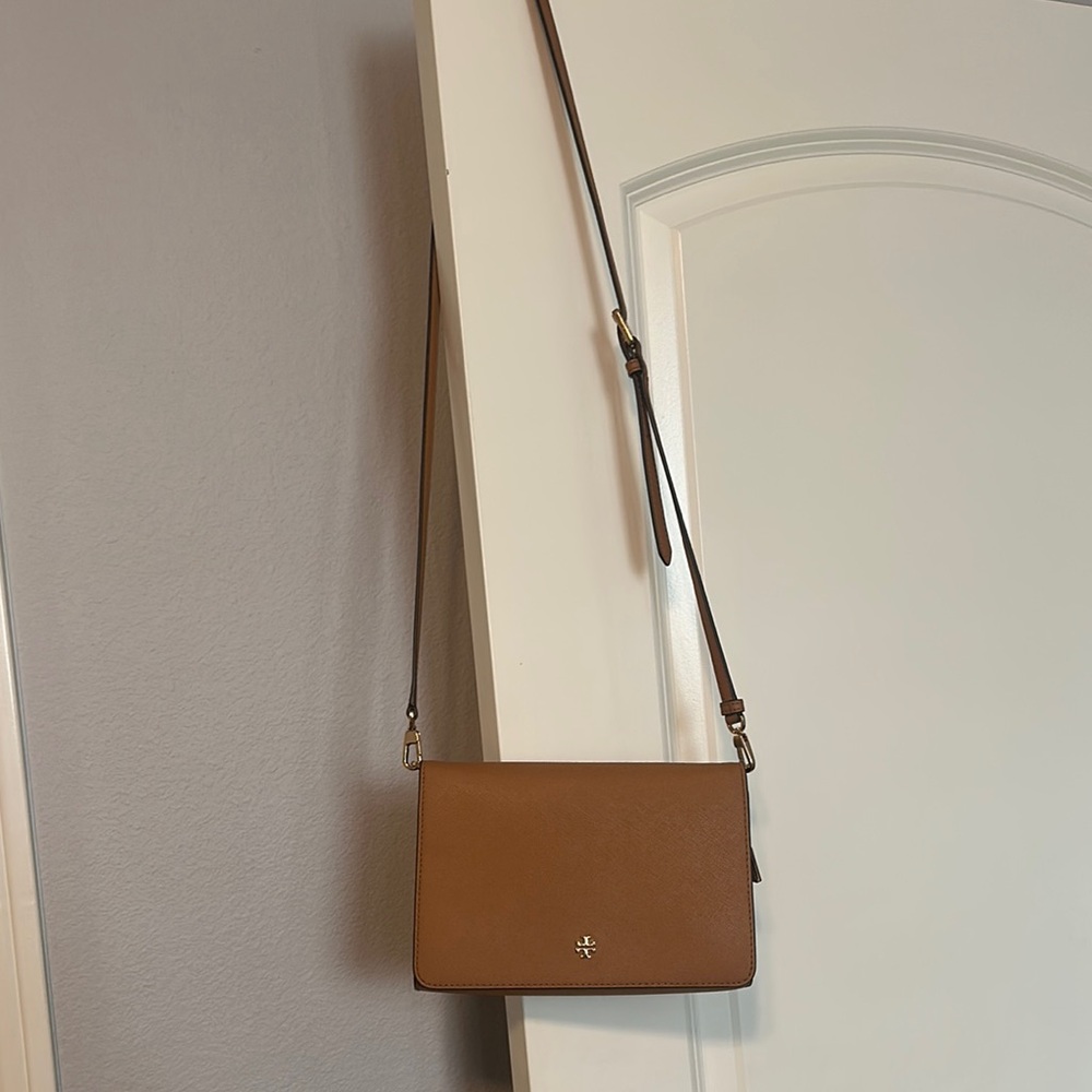 Tan Tori Burch Crossbody Bag